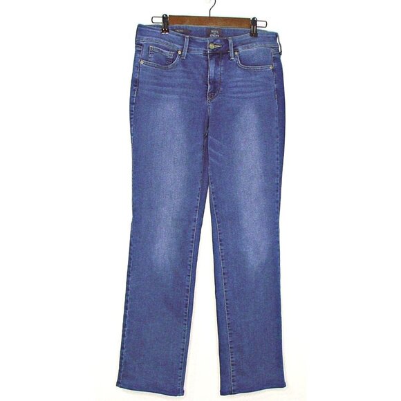 NYDJ Not Your Daughters Jeans Marilyn Straight Leg Jean Indigo Medium Wash Sz 8 - Picture 1 of 12